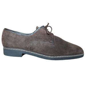 Vintage K Shoes Made in England Suede Dark Brown Leather Casual Derby Mens US 8
